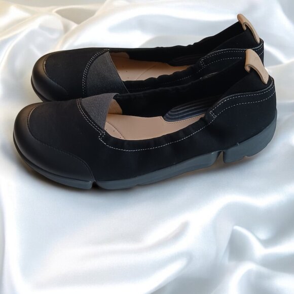 Clarks Tri Adapt Trigenic Shoes - Black Nubuck Leather, Size 8.5, New in Box - Picture 4 of 12